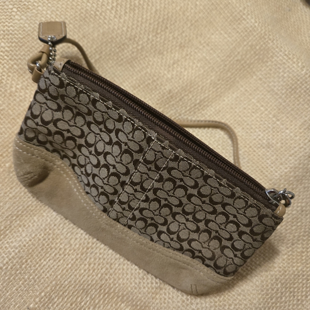 Coach tan womens wristlet